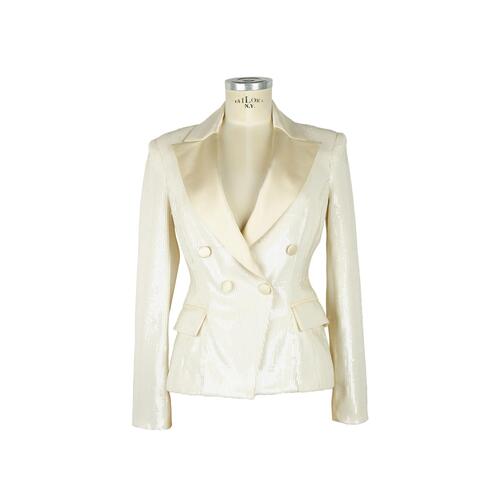 Classic Double-Breasted Sequin Jacket with Pointed Collar and Front Pockets 40 IT Women - Main Image