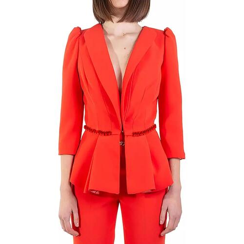 Elisabetta Franchi Crepe Jacket with Decorative Waist Chain 38 IT Women - Main Image