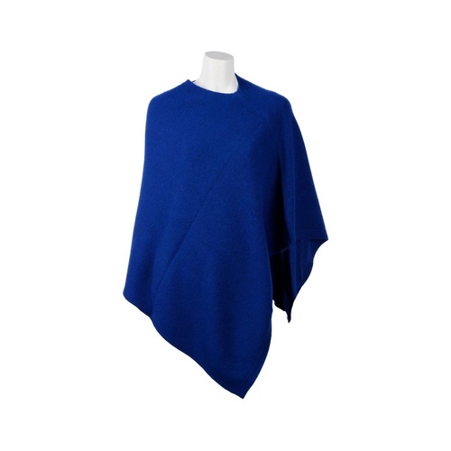 Emilio Romanelli Women's Elegant Cashmere V-Neck Poncho in Blue - One Size - Main Image