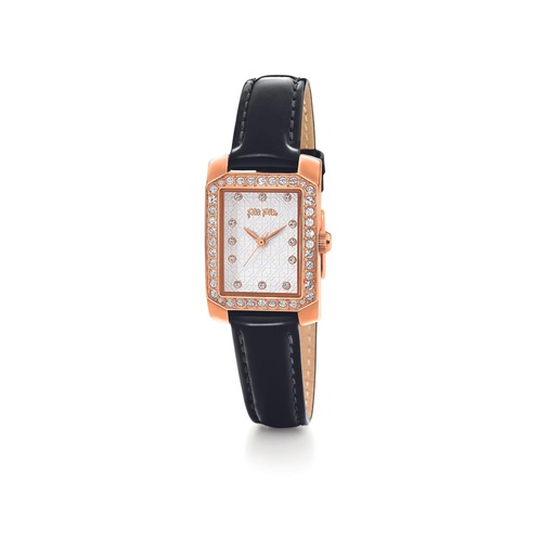 Folli Follie Women's Black Leather Watch - One Size - Main Image