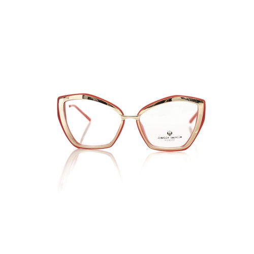 Frankie Morello Women's Chic Butterfly Gold and Coral Eyeglasses - One Size - Main Image
