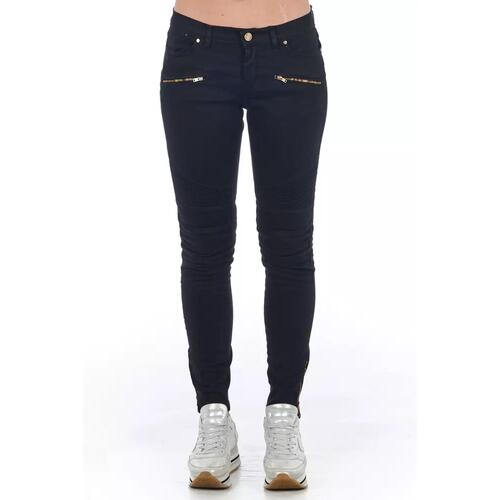 Stretch Denim Biker Jeans with Worn Wash and Multipockets 42 IT Women - Main Image