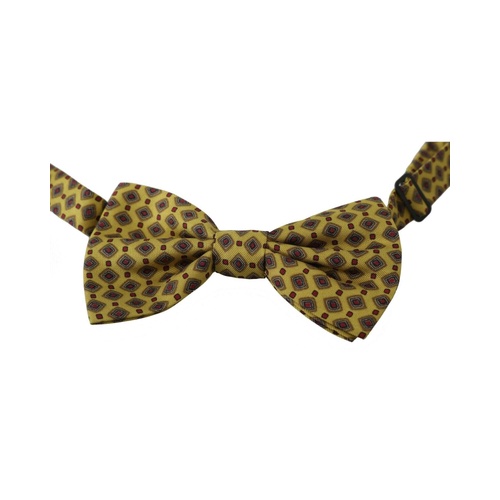 Dolce & Gabbana Men's Yellow Pattern Silk Adjustable Neck Tie - One Size - Main Image