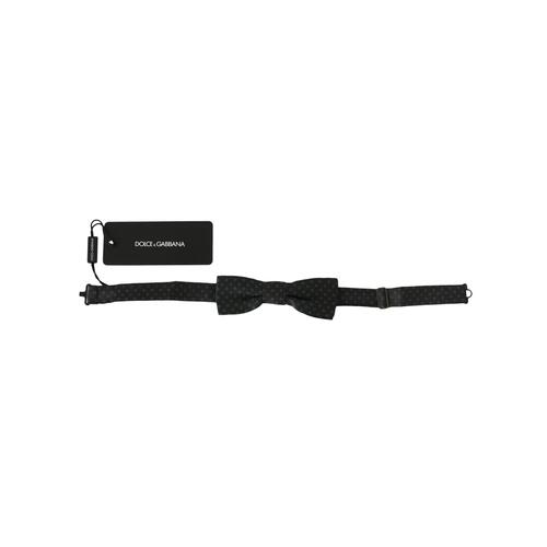 Dolce & Gabbana Gray Patterned Silk Bow Tie One Size Men - Main Image