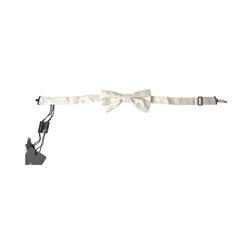 Dolce & Gabbana Men's Ivory Fantasy Pattern Adjustable Neck Papillon Bow Tie - One Size - Main Image