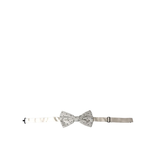 Dolce & Gabbana Men's White Black Polka Dot Polyester Bow Tie  - One Size - Main Image