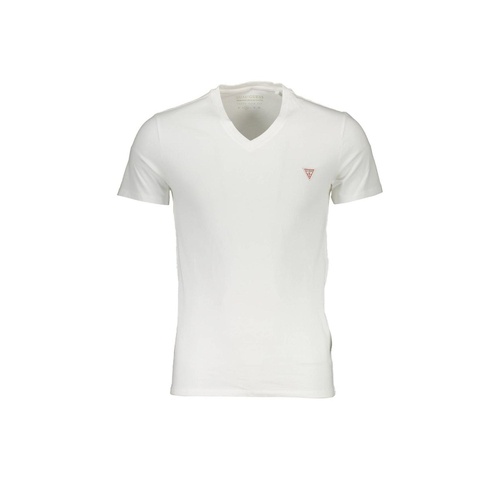 Guess Jeans Men's Chic White Slim Fit V-Neck Tee - 2XL - Main Image