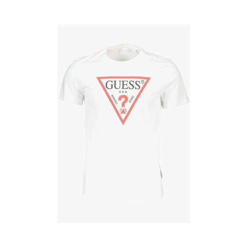 Guess Jeans Men's Sleek Slim Fit White Tee with Logo Print - 2XL - Main Image