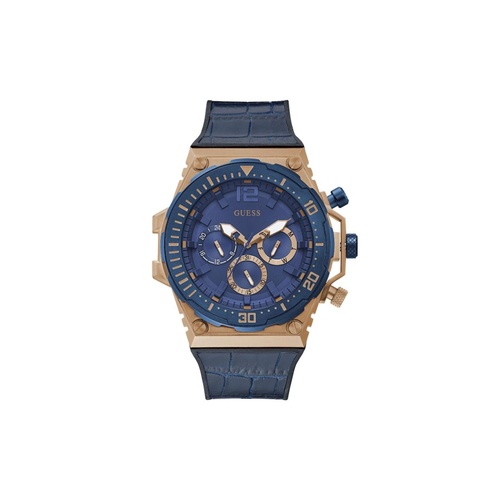 Guess Men's Blue Leather Watch - One Size - Main Image