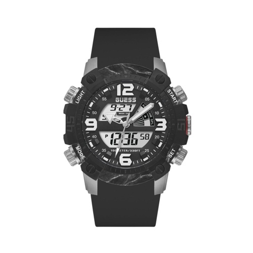 Guess Men's Black Silicone Watch - One Size - Main Image