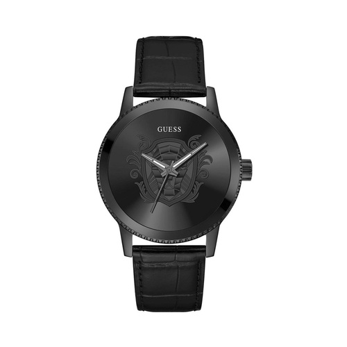 Guess Men's Black Leather Watch - One Size - Main Image