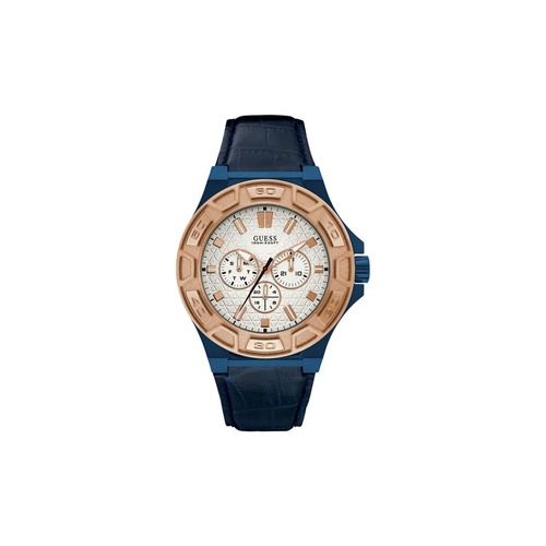 Guess Men's Blue Leather Watch - One Size - Main Image