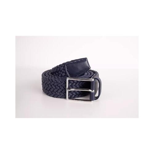 Harmont & Blaine Dark Blue Fabric Belt with Engraved Logo Buckle 95 cm Men - Main Image