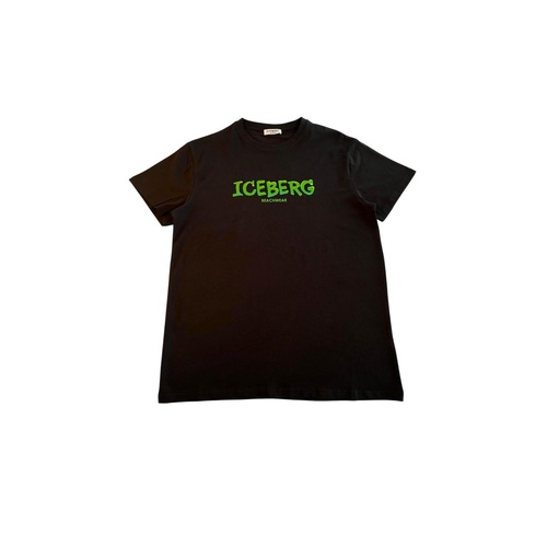 Iceberg Men's Black Cotton T-Shirt - L - Main Image