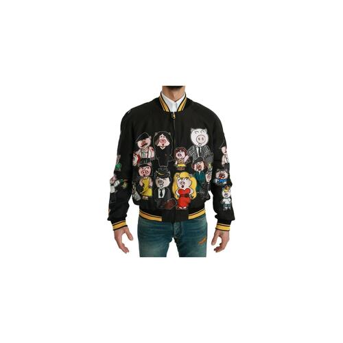 Dolce & Gabbana Bomber Jacket with Multicolor Motive 48 IT Men - Main Image
