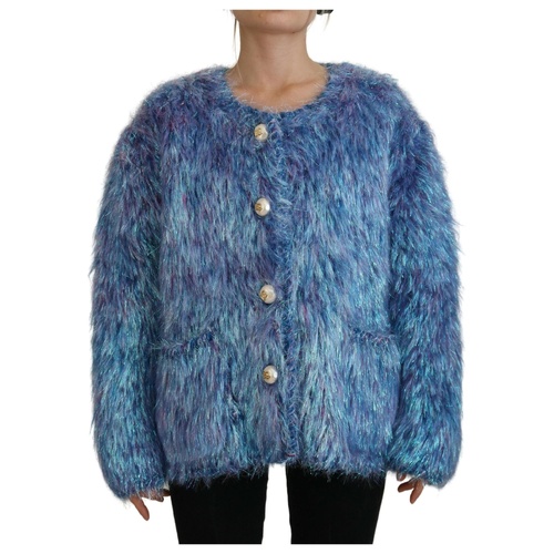 Dolce & Gabbana Women's Multicolor Polyester Fringes Coat Jacket - 40 IT - Main Image