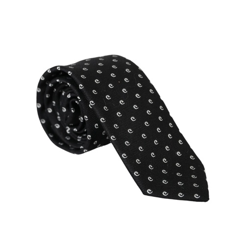 Dolce & Gabbana Men's Black Logo Cotton Blend Adjustable Tie - One Size - Main Image