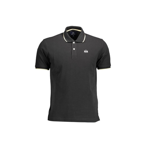 La Martina Men's Black Cotton Polo Shirt - XL - Main Image
