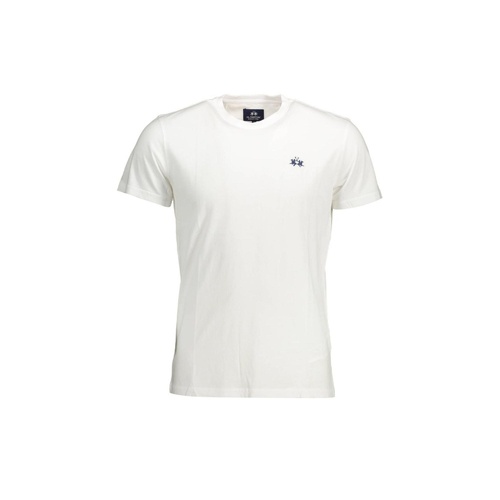 La Martina Men's White Cotton T-Shirt - L - Main Image