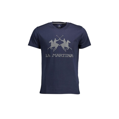 La Martina Men's Blue Cotton T-Shirt - M - Main Image