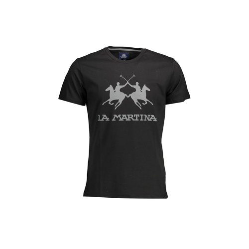 La Martina Men's Black Cotton T-Shirt - 2XL - Main Image