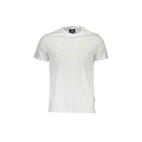 La Martina Men's White Cotton T-Shirt - M - Main Image