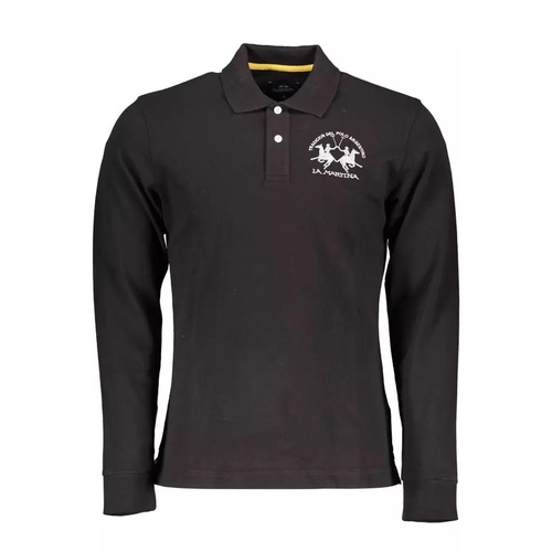 La Martina Men's Black Cotton Polo Shirt - L - Main Image