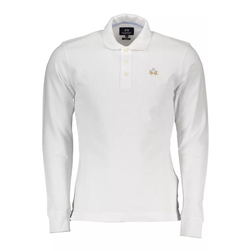 La Martina Men's White Cotton Polo Shirt - L - Main Image