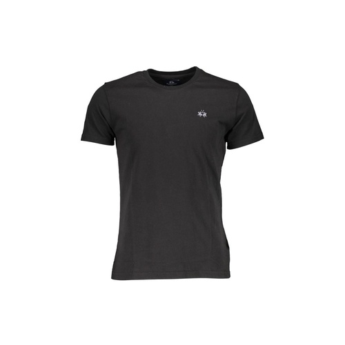 La Martina Men's Black Cotton T-Shirt - L - Main Image