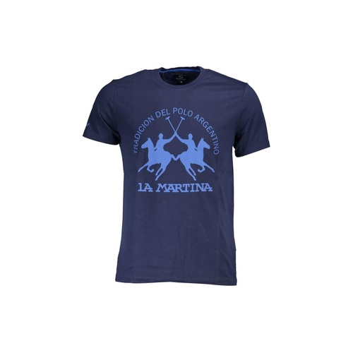 La Martina Men's Blue Cotton T-Shirt - M - Main Image