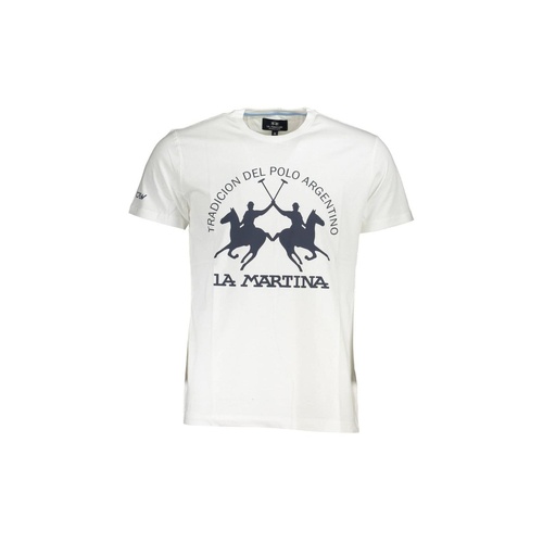 La Martina Men's White Cotton T-Shirt - XL - Main Image