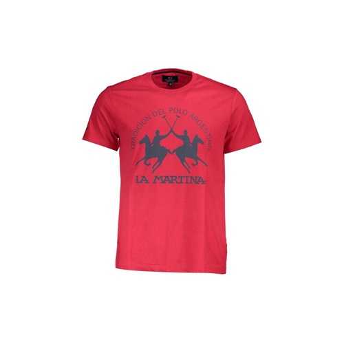 La Martina Men's Red Cotton T-Shirt - L - Main Image