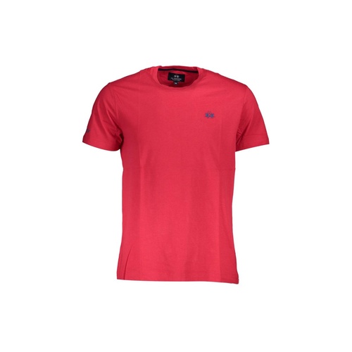 La Martina Men's Red Cotton T-Shirt - M - Main Image