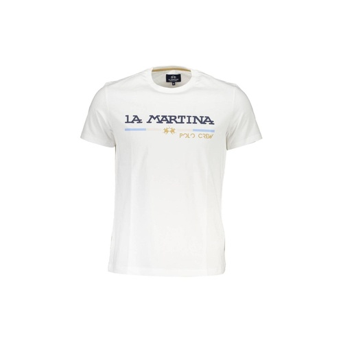 La Martina Men's White Cotton T-Shirt - XL - Main Image