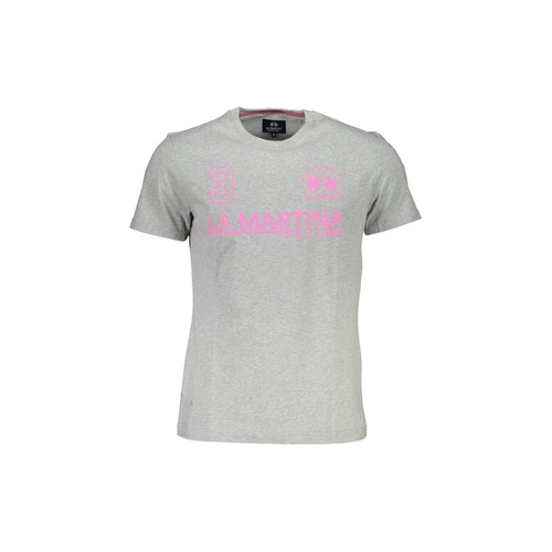 La Martina Men's Gray Cotton T-Shirt - M - Main Image