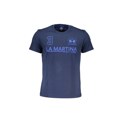 La Martina Men's Blue Cotton T-Shirt - XL - Main Image