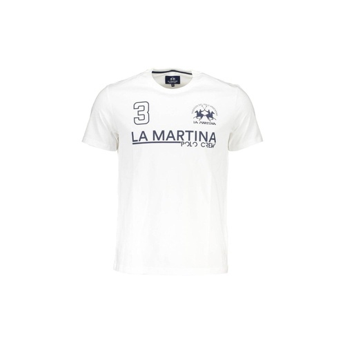 La Martina Men's White Cotton T-Shirt - XL - Main Image