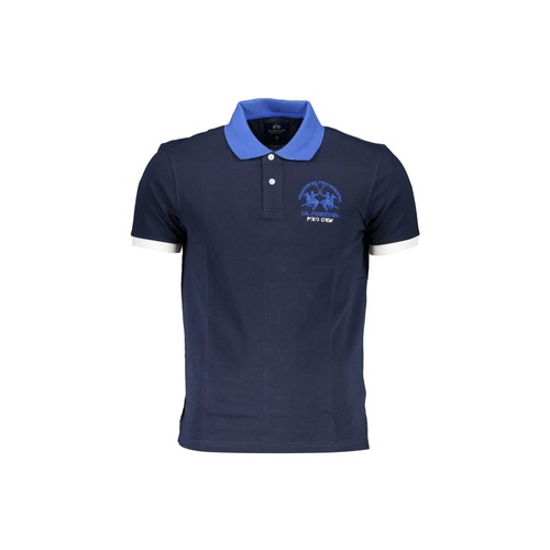 La Martina Men's Blue Cotton Polo Shirt - L - Main Image