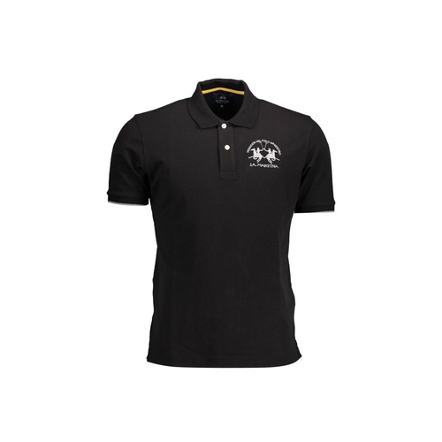La Martina Men's Black Cotton Polo Shirt - S - Main Image