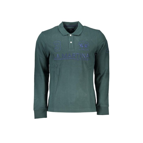 La Martina Men's Classic Green Polo Shirt with Embroidery Detail - XL - Main Image