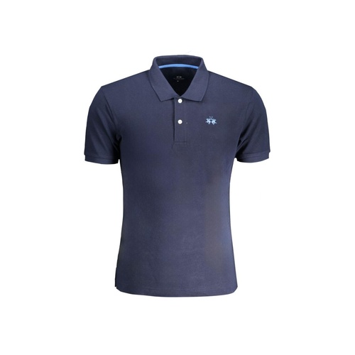 La Martina Men's Blue Cotton Polo Shirt - S - Main Image