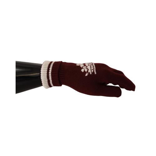 Patterned Cashmere Gloves with Byzantine Crown Detail 9 Men - Main Image
