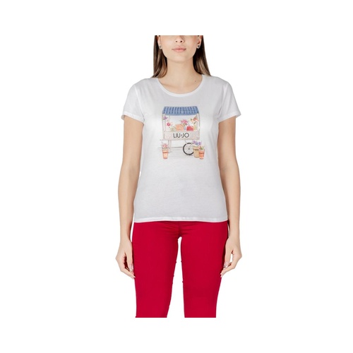Liu Jo Women's Bicolor Cotton Tops & T-Shirt - 42 IT - Main Image