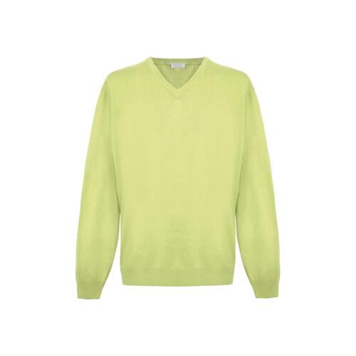 Yellow V-Neck Cashmere Sweatshirt 2XL Men - Main Image