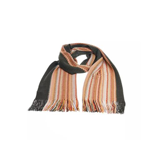 Geometric Pattern Fringed Scarf with Vibrant Colors One Size Men - Main Image