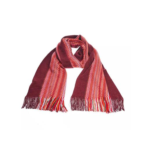 Geometric Pattern Fringed Scarf in Bright Colors One Size Men - Main Image
