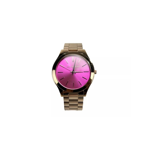 Michael Kors Unisex's Slim Runway Stainless Steel Watch MK3291 Pink Silver - One Size - Main Image