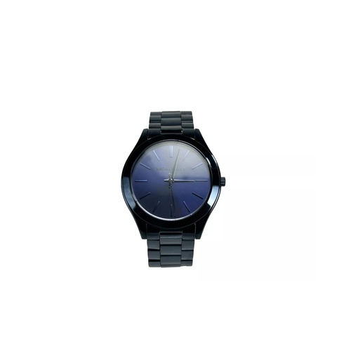 Michael Kors Unisex's Slim Runway Stainless Steel Watch MK3419 Blue - One Size - Main Image