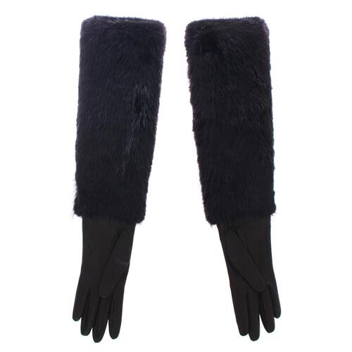 100% Authentic Dolce & Gabbana Elbow Length Gloves with Logo Details 7.5 Women - Main Image