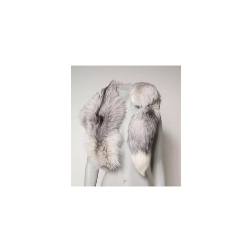 Dolce & Gabbana Women's White Fox Fur Neck Wrap Warmer Winter Scarf - One Size - Main Image